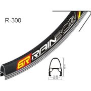 Обод 700C Rainbow R-300: 32H, непистонированный, двойной, цвет серебристый