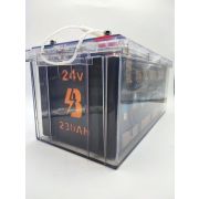 lifepo4 аккумулятор 24в 230 ач BMS 200 A c Bluetooth (прозрачный корпус)