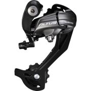 Переключатель задний Shimano M370 Altus: 9 скоростей SGS, цвет чёрный